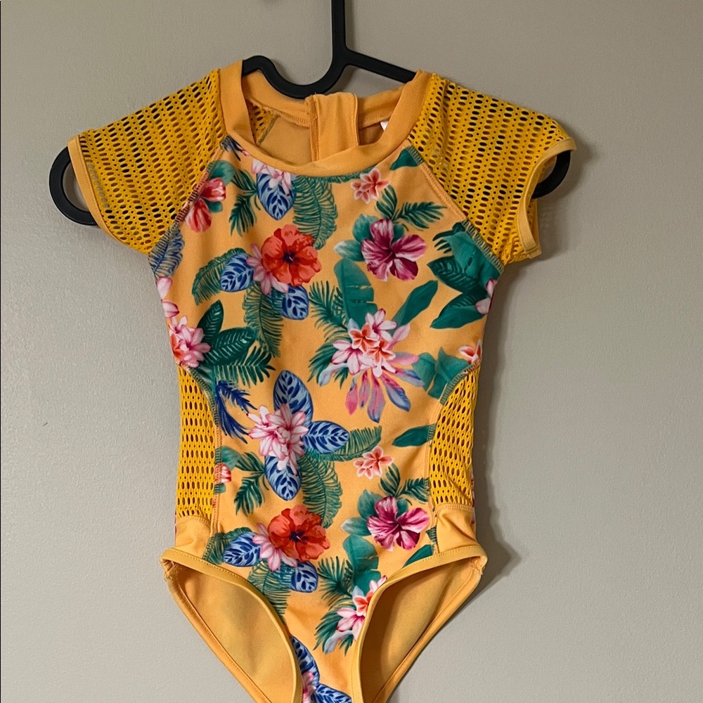 Art Class Yellow Crochet Detail Top